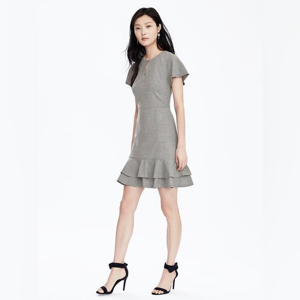 Banana Republic Lightweight Wool Fit-and-Flare Dress, Size 12